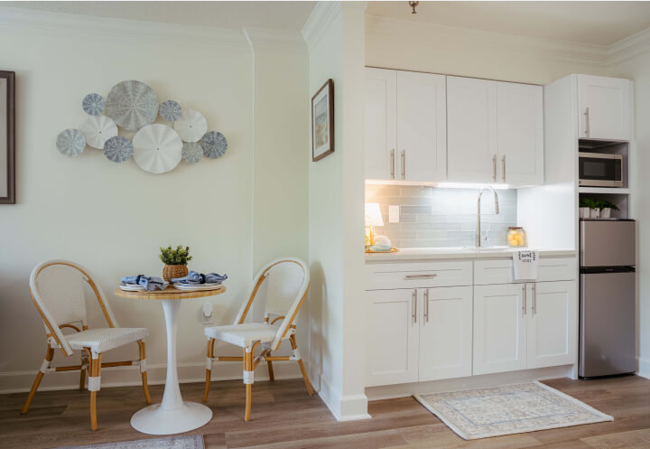 Bright Kitchenette and Dining Nook Inside Assisted Living Facility Bright Kitchenette and Dining Nook Inside Assisted Living Facility