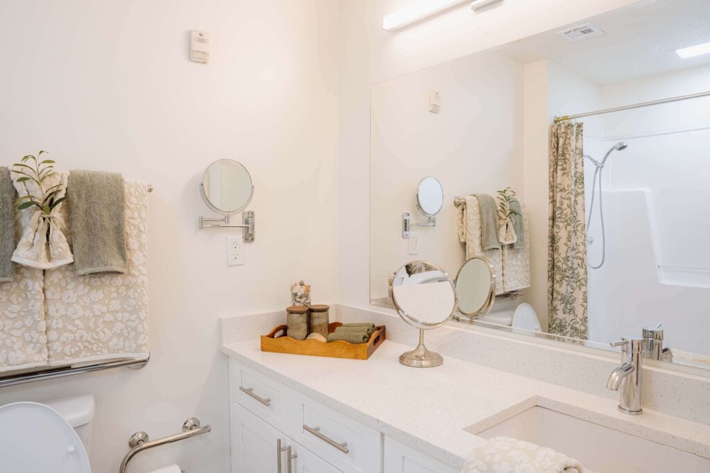 Accessible Bathroom With Grab Bars at Assisted Living Facility