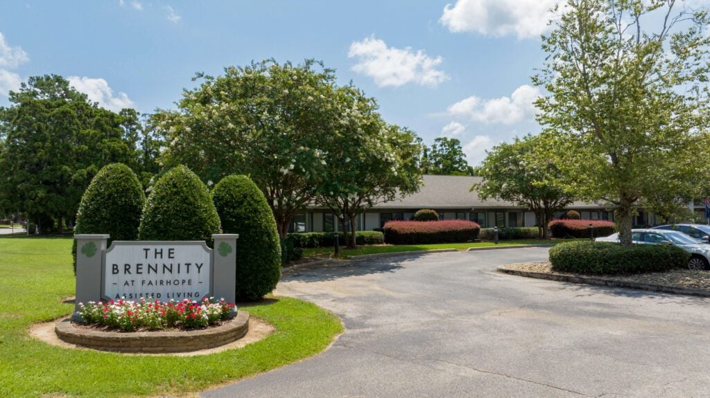 Community Sign Along Entrance Drive at Assisted Living Facility